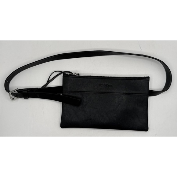 Calvin Klein Other - Calvin Klein Unisex Black Synthetic Leather Belt Bag Fanny Pack Hip Adjustable M